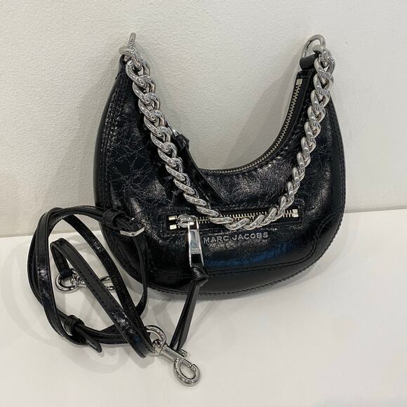 NWT Marc Jacobs Mini Crescent Crossbody Bag 4R4HCR038H01 IN BLACK - Picture 1 of 11